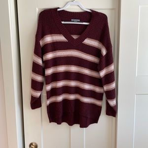 American Eagle maroon striped sweater, size S.
